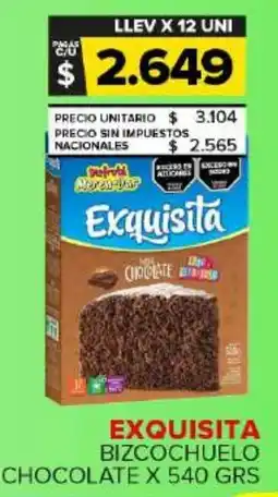 Carrefour Maxi Exquisita bizcochuelo chocolate oferta