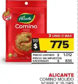 Carrefour Maxi Alicante comino molido sobre oferta