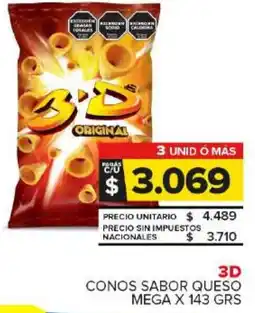 Carrefour Maxi 3d conos sabor queso mega oferta