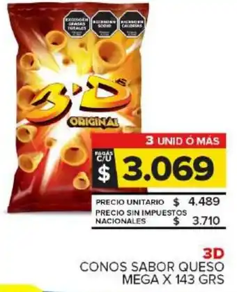 Carrefour Maxi 3d conos sabor queso mega oferta