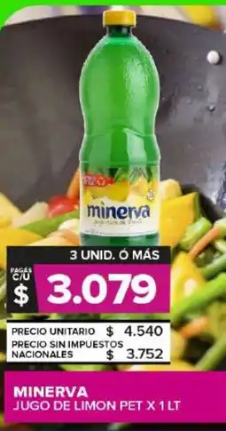 Carrefour Maxi Minerva jugo de limon pet oferta