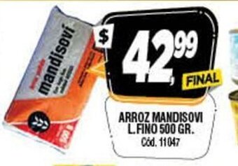 Supermercados Yaguar Arroz Mandisovi L. Fino 500gr. oferta