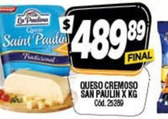 Supermercados Yaguar Queso Cremoso San Paulin x kg oferta
