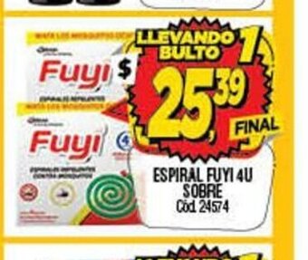 Supermercados Yaguar Espiral Fuyi 4U Sobre oferta