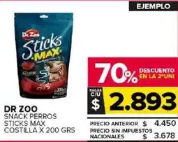 Carrefour Maxi Dr zoo snack perros sticks max costilla oferta
