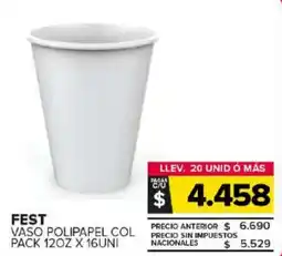 Carrefour Maxi Fest vaso polipapel col pack oferta