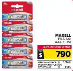 Carrefour Maxi Maxell pila AA/AAA oferta