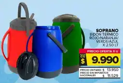 Carrefour Maxi Soprano bidon termico rojo/naranja/ verde/azul oferta
