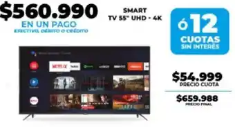 Smart tv 55" uhd - 4k