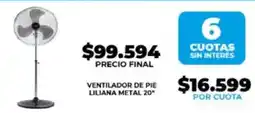 Supermayorista Vital Ventilador de pie liliana metal 20" oferta