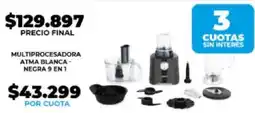 Supermayorista Vital Multiprocesadora atma blanca negra 9 en 1 oferta