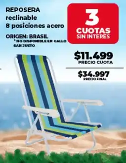 Supermayorista Vital Reposera reclinable 8 posiciones acero oferta