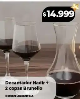 Supermayorista Vital Decantador nadir + 2 copas brunello oferta
