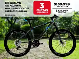 Supermayorista Vital Bicicleta vtl r29 aluminio mtb 21 velocidades cambios shimano oferta