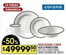 Coto Cerámica vajilla ariana gloom oferta