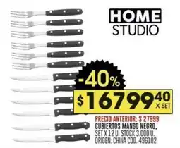 Coto Home studio cubiertos mango negro oferta