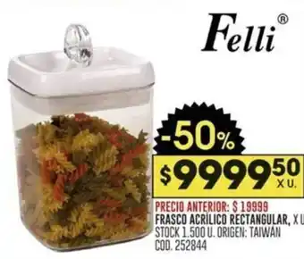 Felli frasco acrilico rectangular