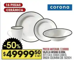 Coto Cerámica corona vajilla ariana gloom oferta