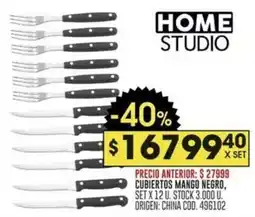 Coto Home studio cubiertos mango negro oferta