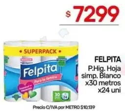 Nini Mayorista Felpita p.hig. hoja simp. blanco oferta