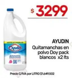 Nini Mayorista Ayudín quitamanchas en polvo doy pack blancos oferta