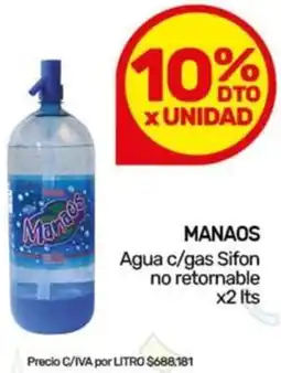 Nini Mayorista Manaos agua c/gas sifon no retornable oferta