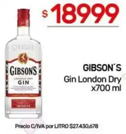 Nini Mayorista Gibson's gin london dry oferta