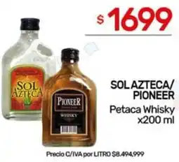 Nini Mayorista Sol azteca/ pioneer petaca whisky oferta