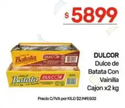 Nini Mayorista Dulcor dulce de batata con vainilla cajon oferta