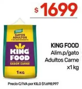 Nini Mayorista King food alim.p/gato adultos carne oferta