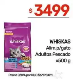 Nini Mayorista Whiskas alim.p/gato adultos pescado oferta