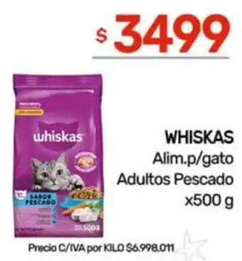 Nini Mayorista Whiskas alim.p/gato adultos pescado oferta