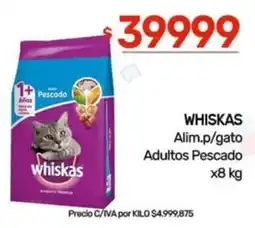 Nini Mayorista Whiskas alim.p/gato adultos pescado oferta