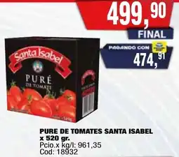 Maxiconsumo Pure de tomates santa isabel oferta