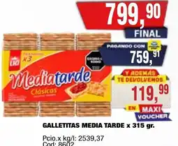 Maxiconsumo Media tarde galletitas oferta