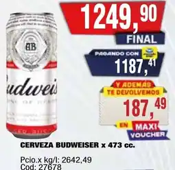 Maxiconsumo Budweiser cerveza oferta