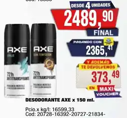 Maxiconsumo Axe desodorante oferta