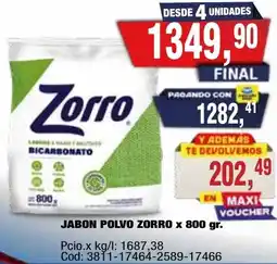 Maxiconsumo Zorro jabon polvo oferta