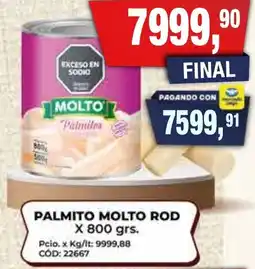 Maxiconsumo Molto palmito rod oferta