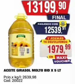 Maxiconsumo Molto aceite girasol bid oferta