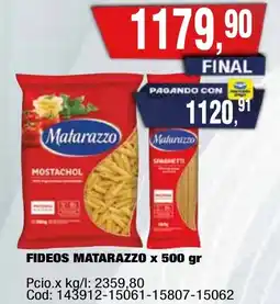 Maxiconsumo Matarazzo fideos oferta