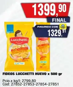 Maxiconsumo Lucchetti fideos huevo oferta