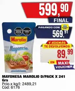 Maxiconsumo Marolio mayonesa d/pack oferta