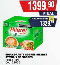Maxiconsumo Hileret edulcorante sobres stevia oferta