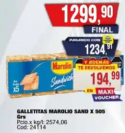 Maxiconsumo Marolio galletitas sand oferta