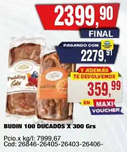 Maxiconsumo Budin 100 ducados oferta