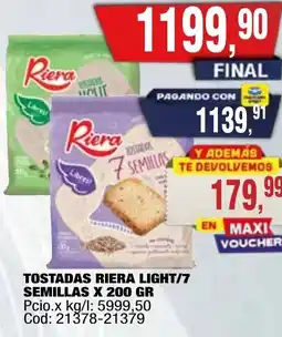 Maxiconsumo Riera light/7 semillas tostadas oferta