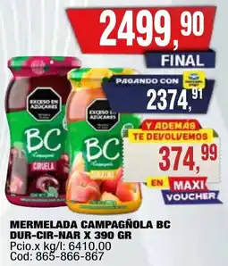 Maxiconsumo Bc mermelada campagnola dur-cir-nar oferta