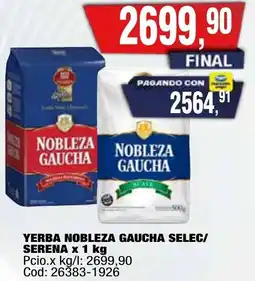 Maxiconsumo Nobleza gaucha yerba selec/ serena oferta