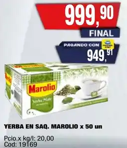 Maxiconsumo Marolio yerba en saq. x oferta